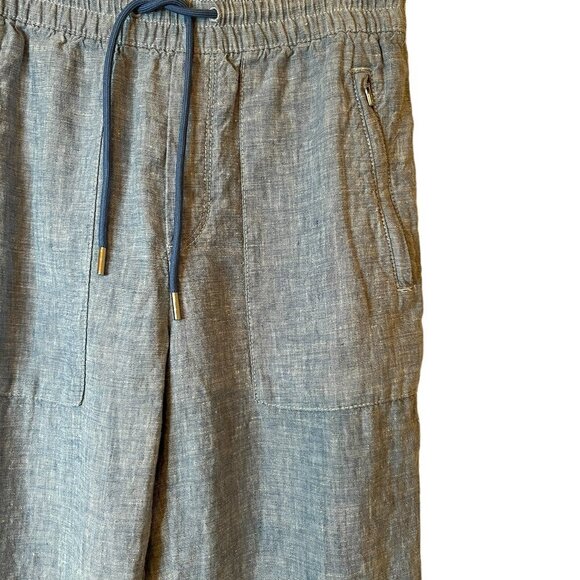 Athleta Woman's Cabo Linen Jogger Style Pant Elastic Waist Chambray Blue Size 2 - Picture 4 of 5